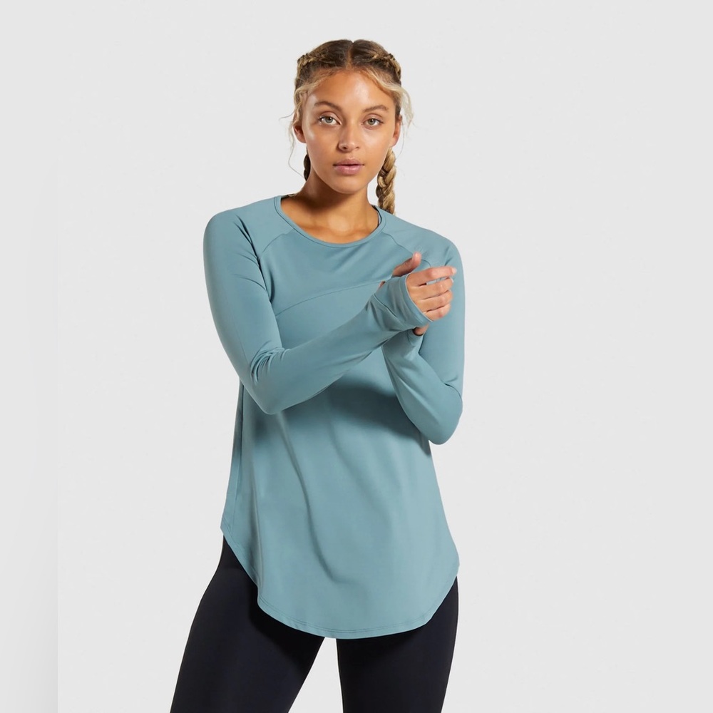 Gymshark Captivate Long Sleeve Top - Turquoise - Picture 2 of 8
